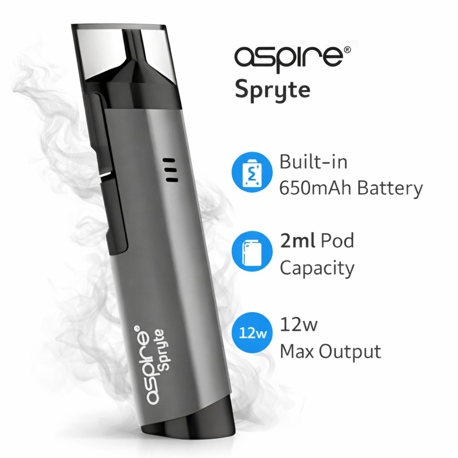 Grey 2 Aspire Spryte Rechargeable Vape Kit - Grey