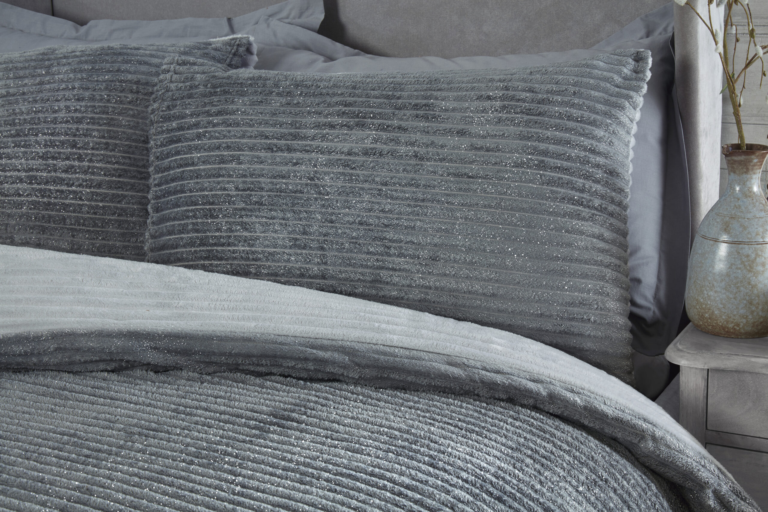 Sparkle Ribbed Fleece Grey - CU