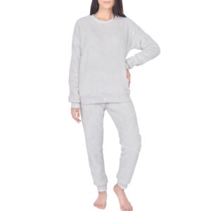 Ladies Fleece Hoodie & Jogger Set - Grey