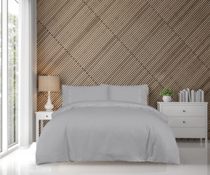 Waffle Duvet Cover With Pillowcases - Grey