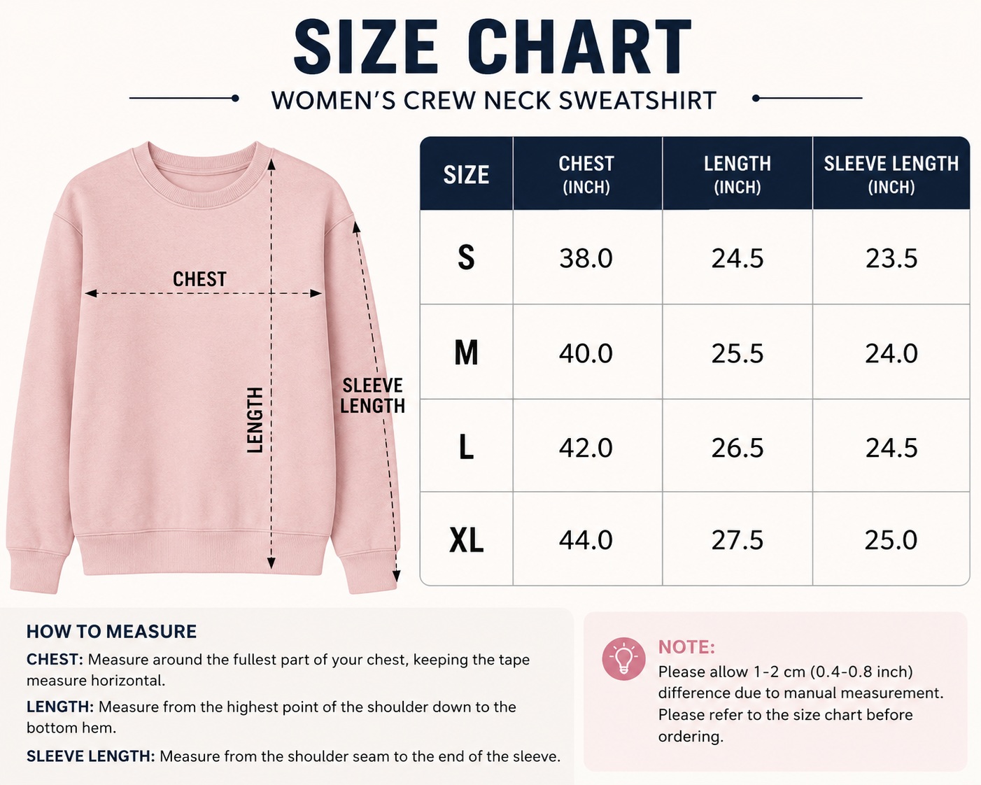 Size Chart Updated
