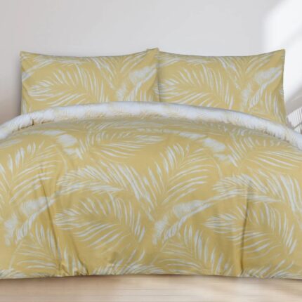 Sketched Palm Duvet Set - Ochre
