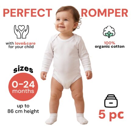 Long Sleeve Baby Romper - 5Pcs