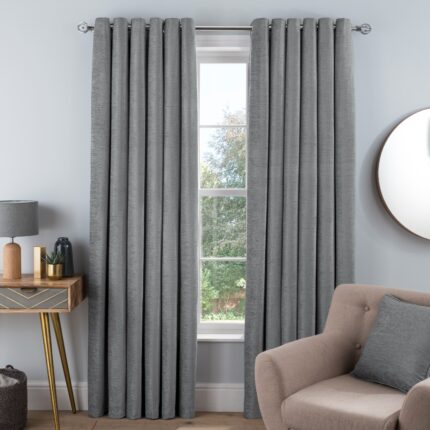Chenille Eyelet Curtain – Silver