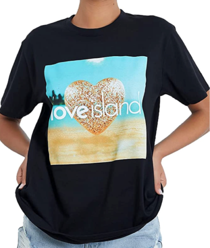 Ladies Love Island Logo T-Shirt – Black
