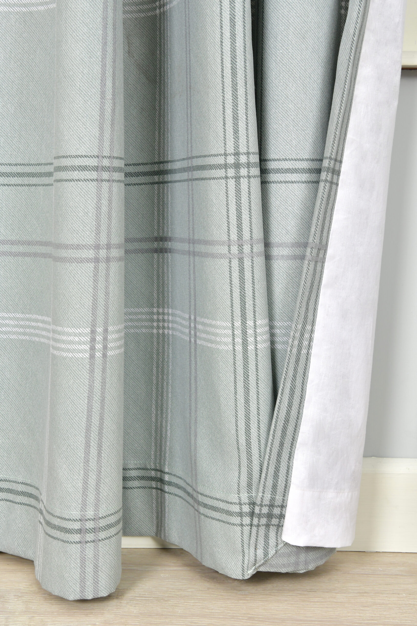 PRINTED CHECK GREEN LINING