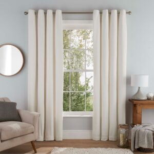 Teddy Fleece Eyelet Curtain - Cream
