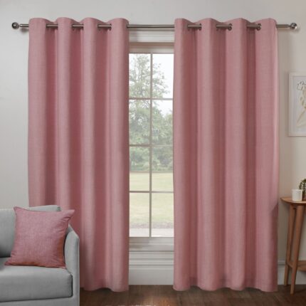 Textured Print Eyelet Curtain – Blush