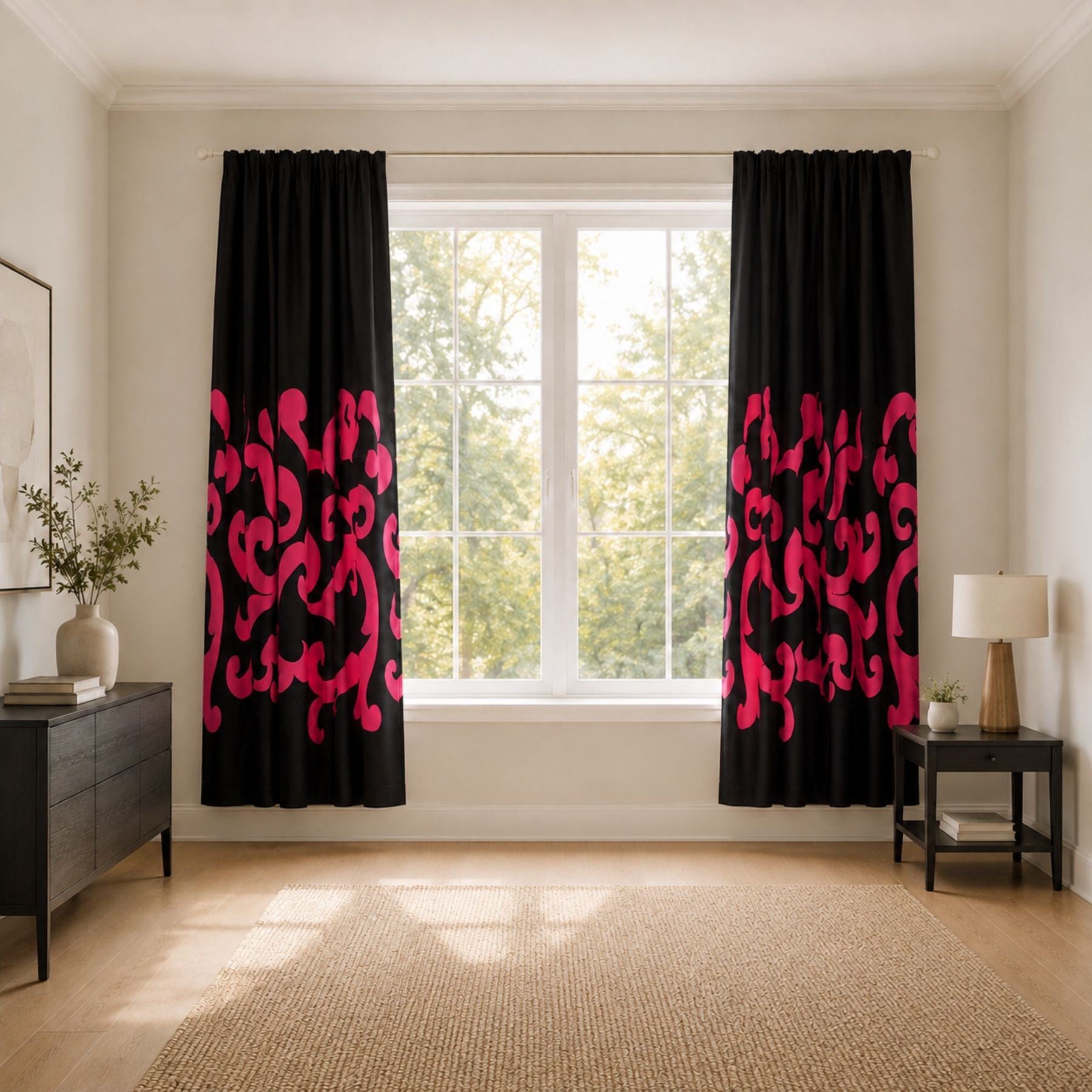 ECO Curtain - BlackFuschia 1