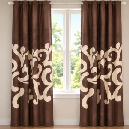 ECO Curtain – Chocolate/Cream – 66″x72″