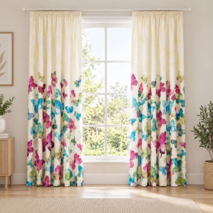 Fashion Butterfly Curtain – Multi – 66″x72″