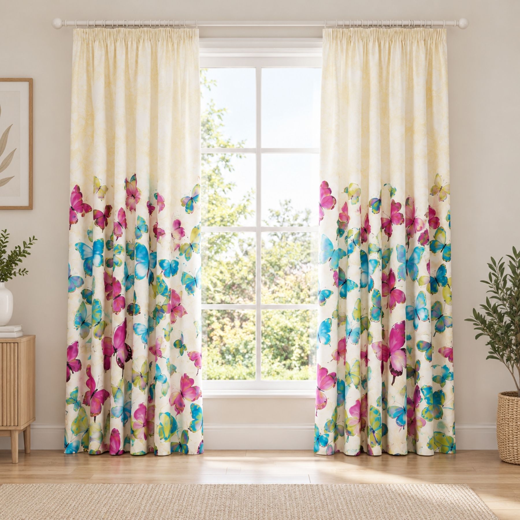 Fashion Butterfly1 Fashion Butterfly Curtain - Multi - 66"x72"