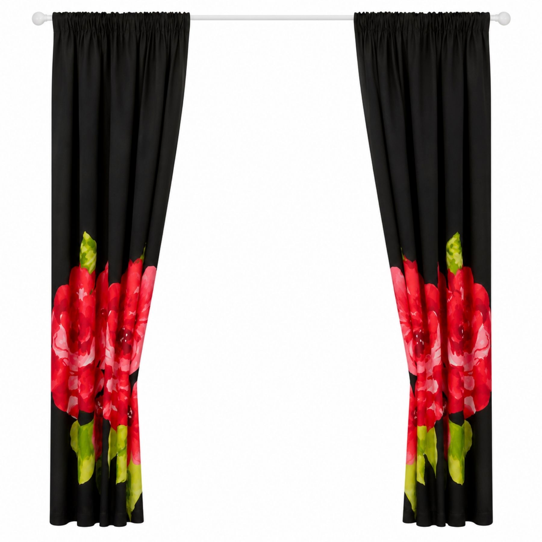 Grace Curtain - Black Red3