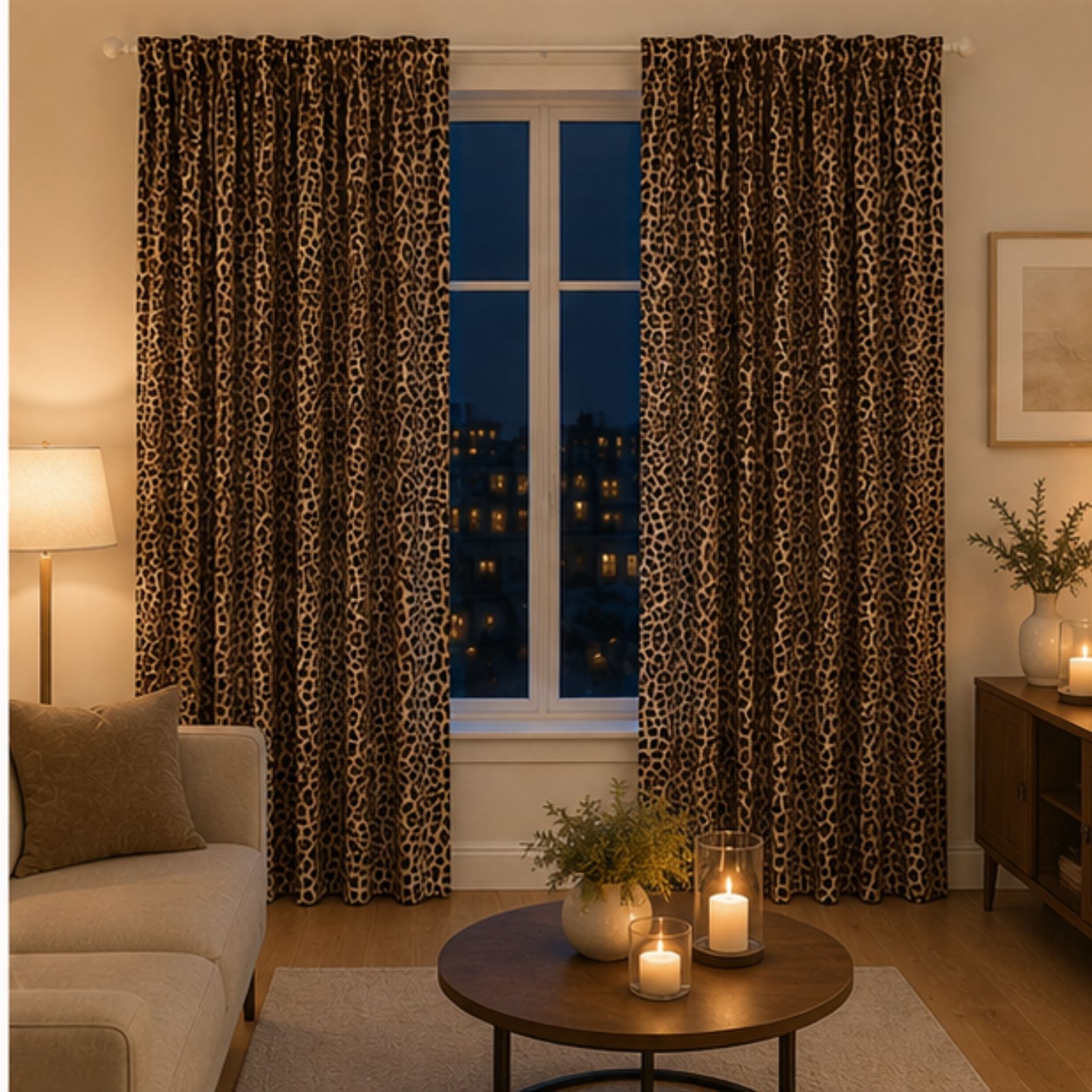 Leopard Curtain - Natural