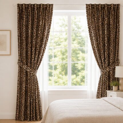 Leopard Curtain – Natural – 66″x72″