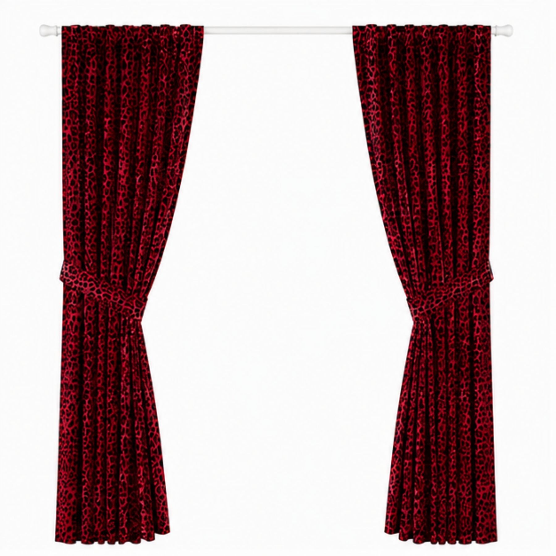 Leopard Curtain - Red3