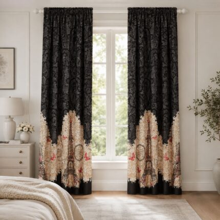 Oooh La La Curtain – Black – 66″x72″