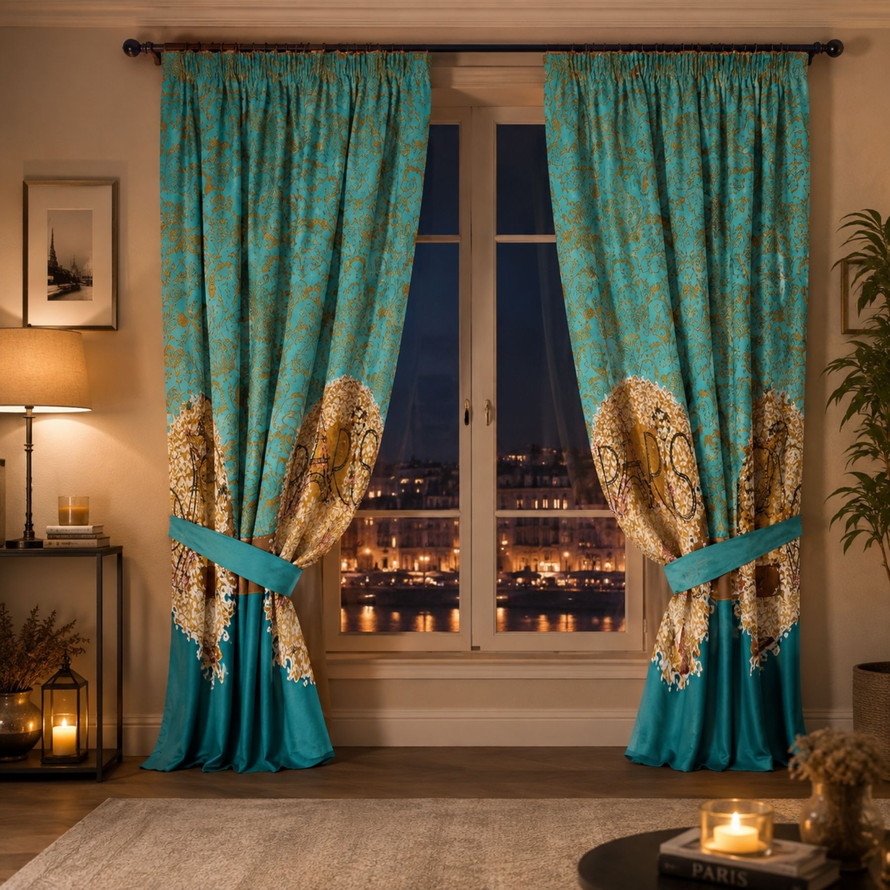 Oooh La La Curtain - Teal 1