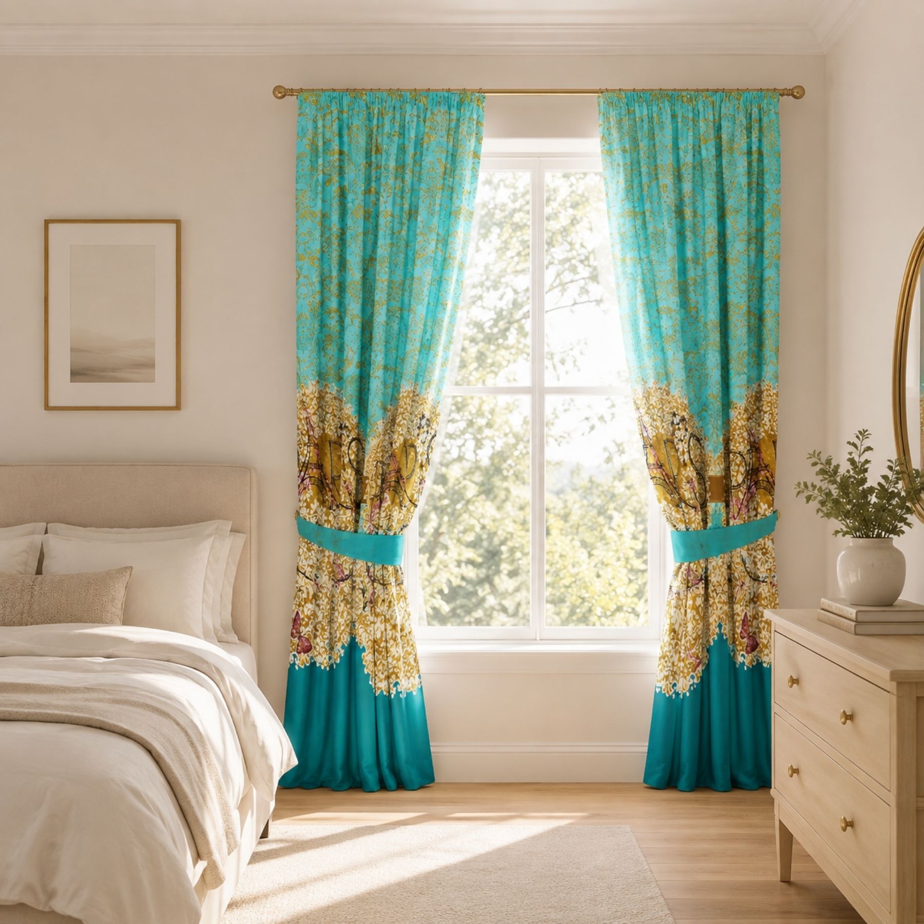 Oooh La La Curtain - Teal 2