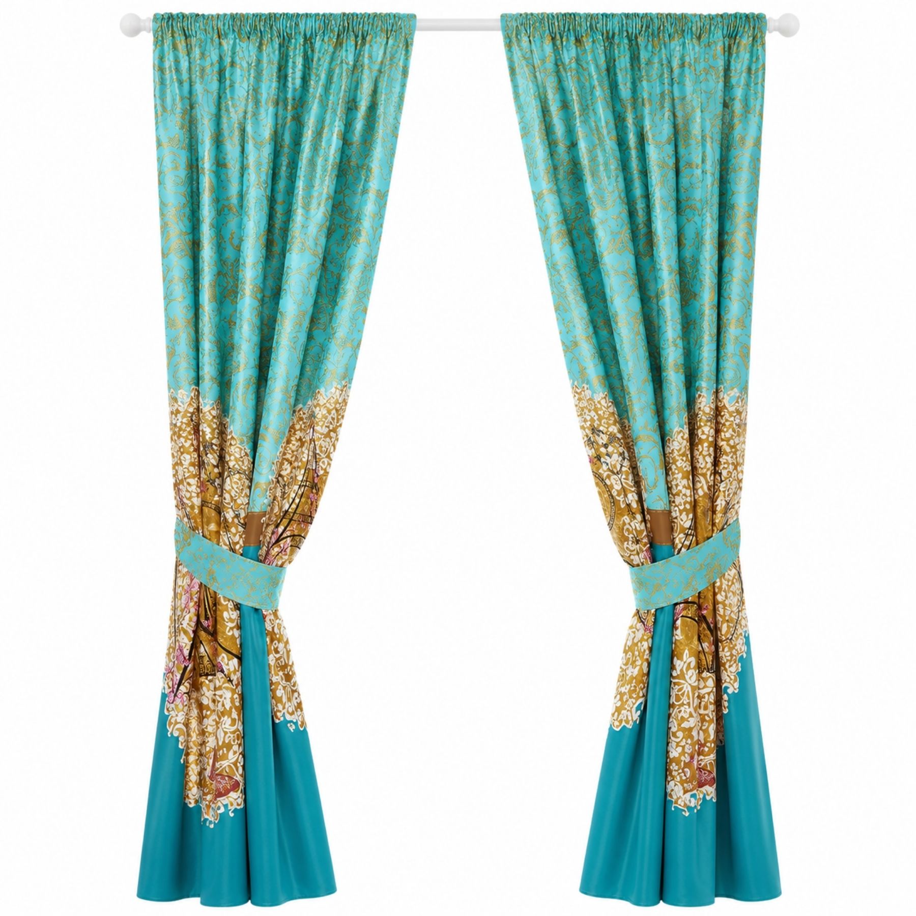 Oooh La La Curtain - Teal 3