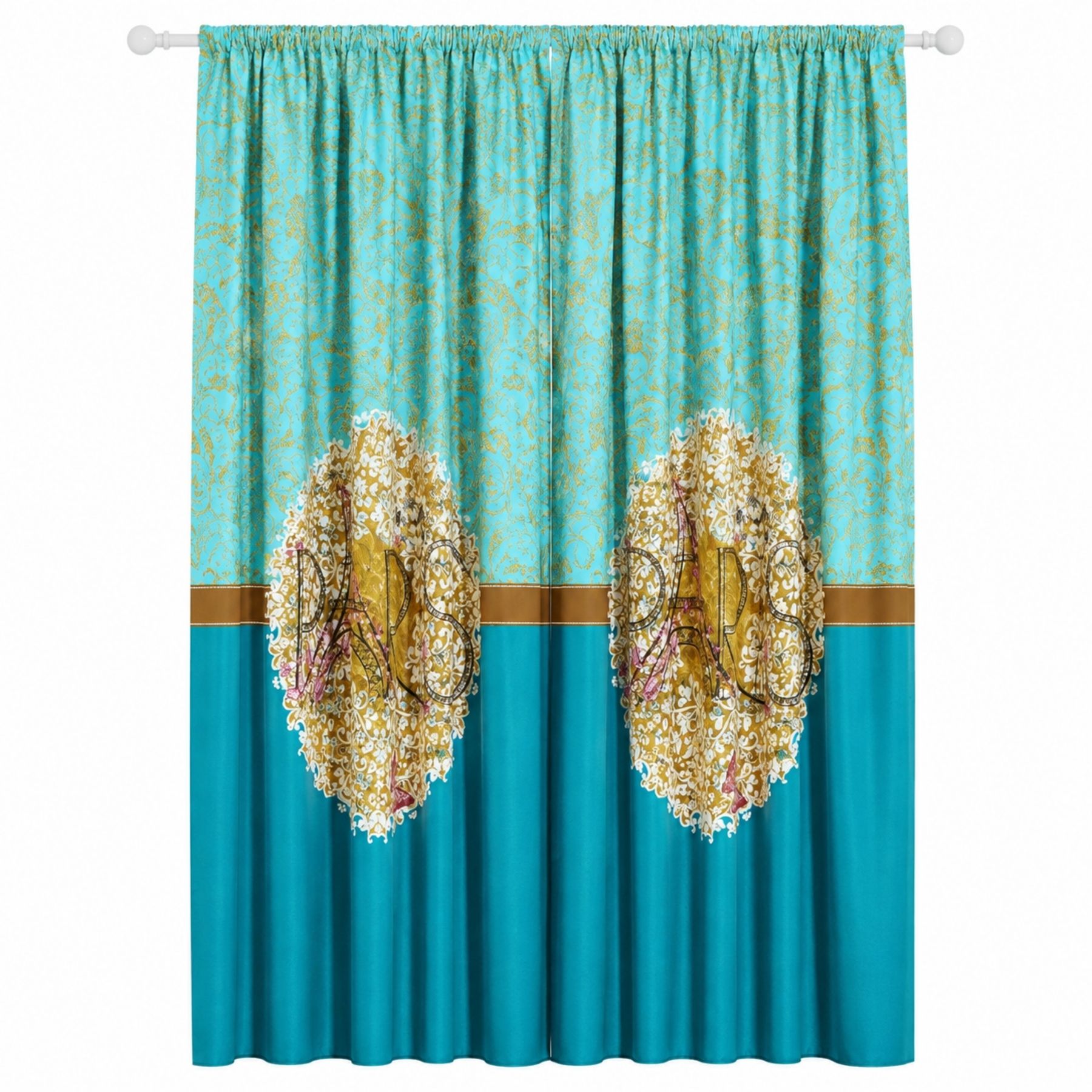 Oooh La La Curtain - Teal 4
