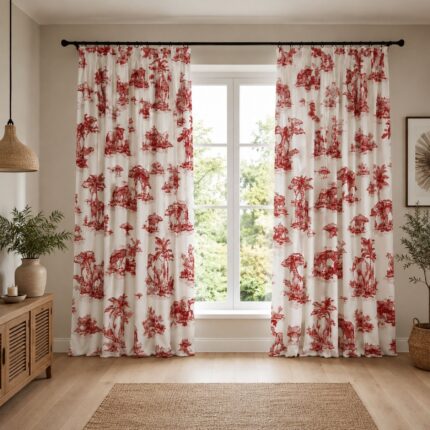 Safari Curtain – Red – 66″x72″