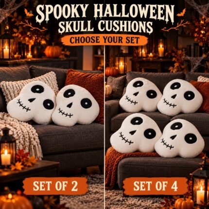 Halloween Ghost Fleece Cushions Set of 2 or 4 Spooky Decor